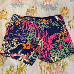 Lilly Pulitzer Callahan Shorts Indigo All A Glow Size 6 EUC